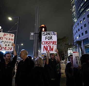 İsrail'in başkentinde Gazze'ye destek gösterisi