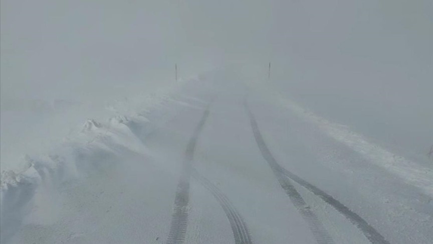 Kars-Kağızman kara yolunda yoğun sis etkili oldu