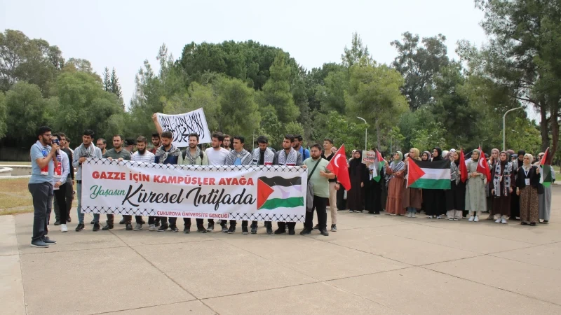 Çukurova Üniversitesi öğrencilerinden ABD'deki Gazze eylemlerine destek