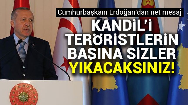 Cumhurbaşkanı Erdoğan: Teröristlerin başına Kandil''i sizler yıkacaksınız