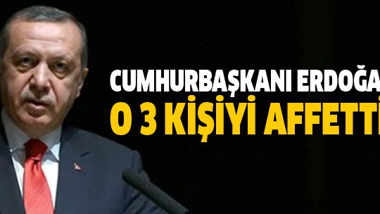 Cumhurbaşkanı Erdoğan 3 kişi için af yetkisini kullandı!