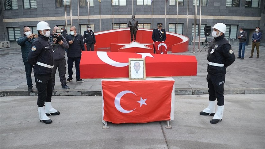 Şehit polis için tören düzenlendi