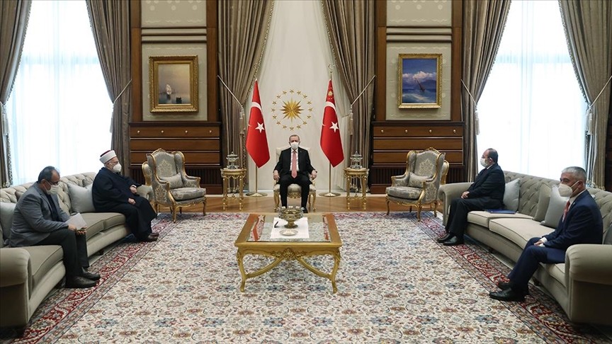 Erdoğan, Mescid-i Aksa İmamını kabul etti