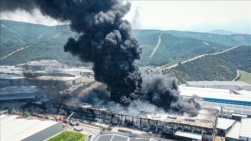 Bursa'da sanayi bölgesinde yangın