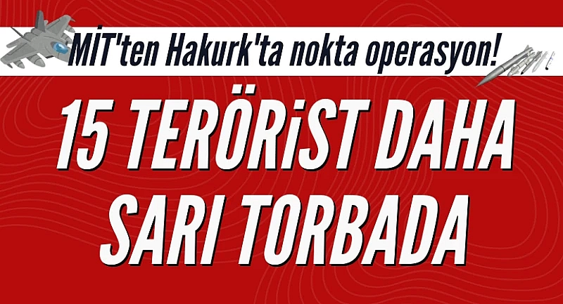 MİT'ten Hakurk'ta nokta operasyon! 15 terörist sarı torbada
