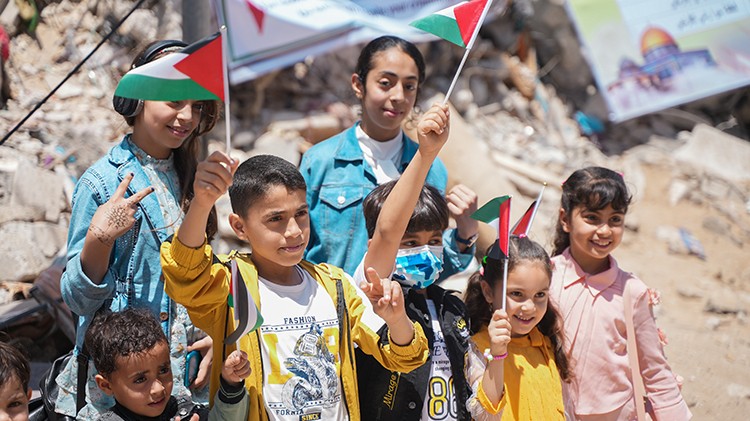 Gazzeli çocuklardan gösteri