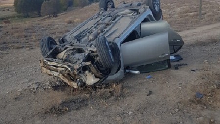 Yozgat'ta otomobilin devrilmesi sonucu iki polis hayatını kaybetti