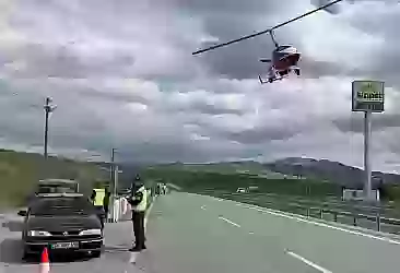 Çankırı'da "Cayrokopter" ile havadan trafik denetimi