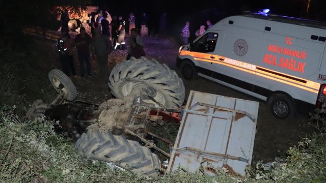 Kocaeli'de traktör devrildi