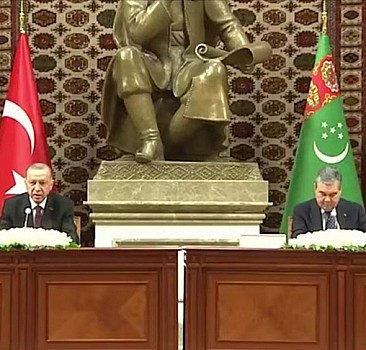 Erdoğan, Berdimuhammedov canlı basın toplantısı