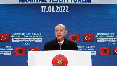 Erdoğan Arnavutluk'ta açılış törenine katıldı