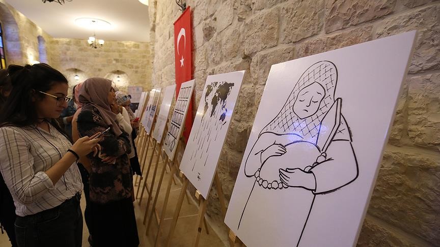 Hasan Aycın'ın Filistin çizgileri Tekirdağ'da ziyaretçileri ağırlıyor