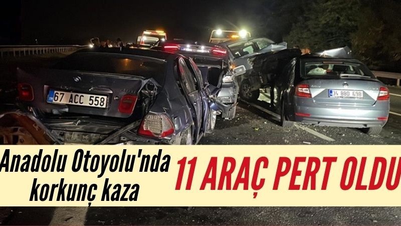 Anadolu Otoyolu'nda feci kaza: 11 araç karıştı