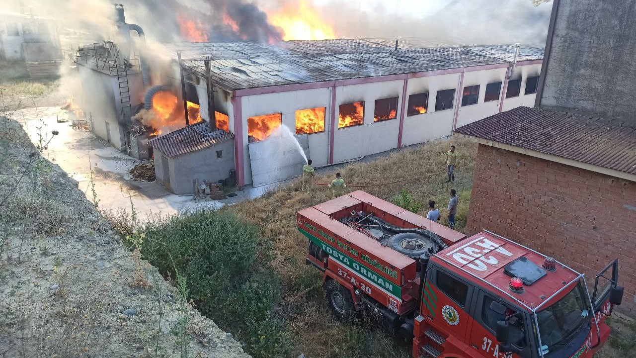 Kastamonu'da Kapı Fabrikasında Korkutan Yangın