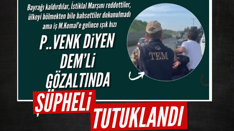 Mustafa Kemal ve Erdoğan'a hakaret eden DEM Partili tutuklandı