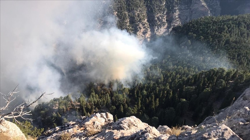 Mersin'de orman yangını çıktı! Helikopterler müdahale ediyor