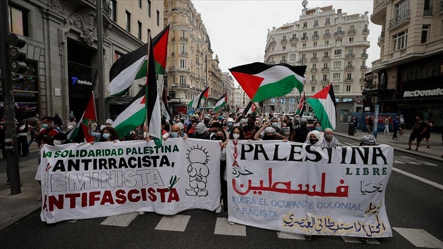 Madrid'de Filistin'e destek yürüyüşü