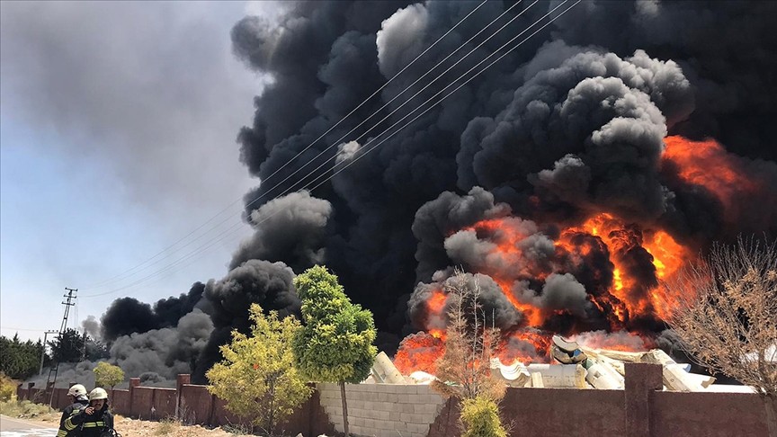 Gaziantep'te depoda yangın çıktı