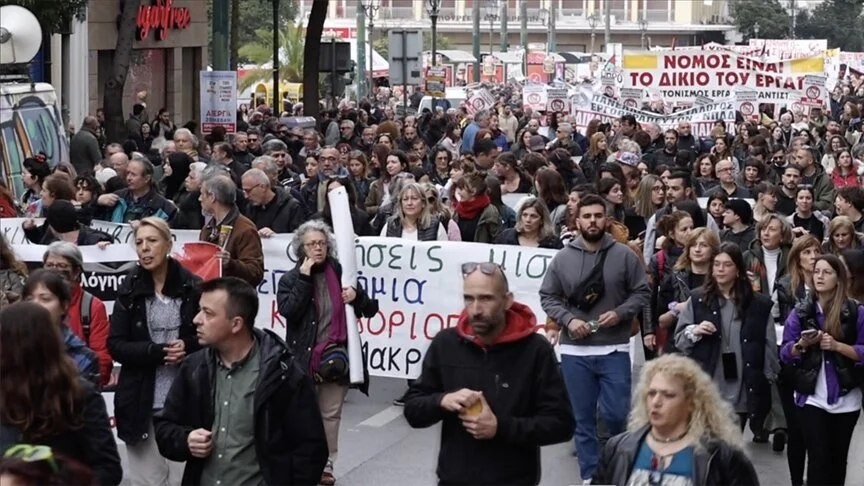 Yunanistan'da işçiler genel greve gitti