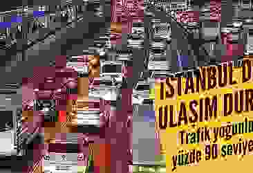 İstanbul'da yağmurla beraber trafik yoğunluğu yüzde 90'a ulaştı