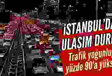 İstanbul'da trafik yoğunluğu yüzde 90'a çıktı