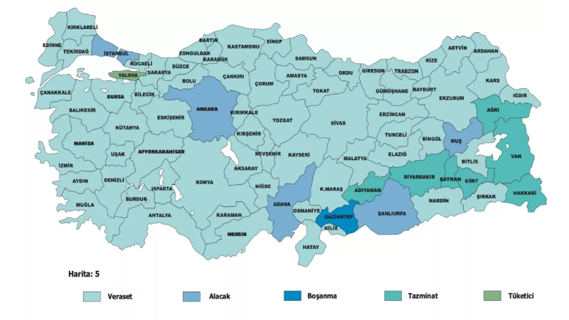 Adalet Bakanlığı, Türkiye'nin 'Dava Atlası'nı çıkardı