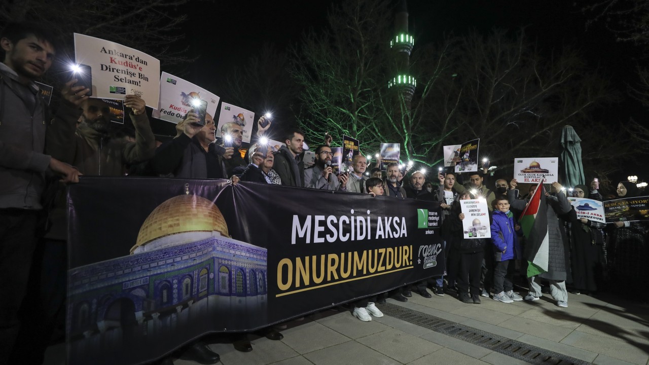 Mescid-i Aksa baskını başkentte protesto edildi