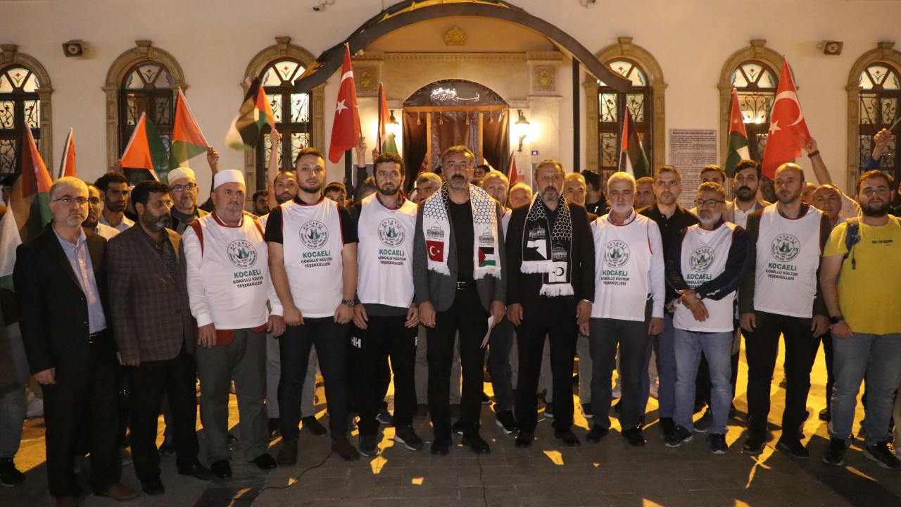Kocaeli'de sivil toplum kuruluşlarından Filistinlilere destek gösterisi