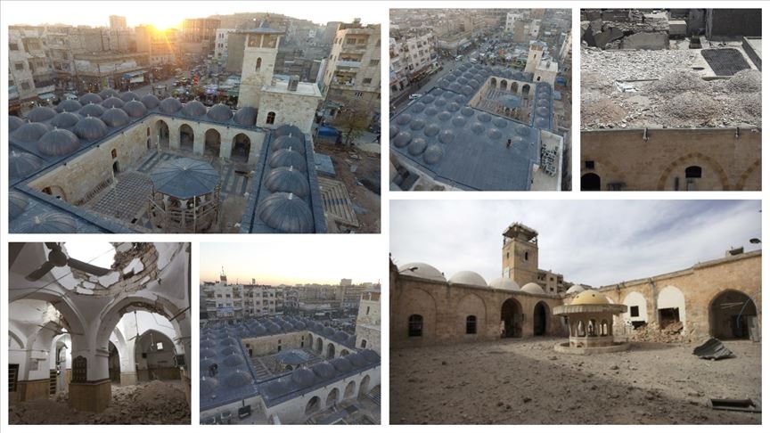 Bab''da DEAŞ''ın yıktığı ecdat yadigarı caminin restorasyonunda son aşamaya gelindi