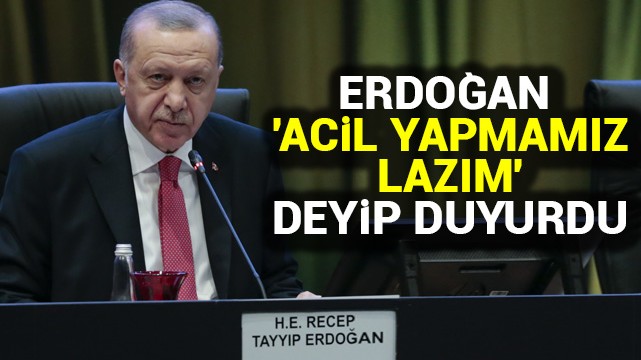 Erdoğan ''acil yapmamız lazım'' deyip duyurdu