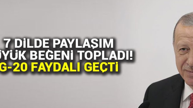 Erdoğan''dan G-20''de 7 dilde paylaşım